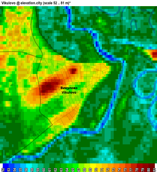 Vikulovo elevation map