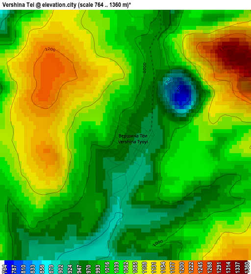 Vershina Tei elevation map