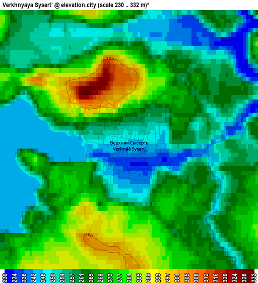 Verkhnyaya Sysert’ elevation map