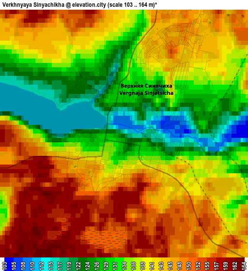 Verkhnyaya Sinyachikha elevation map