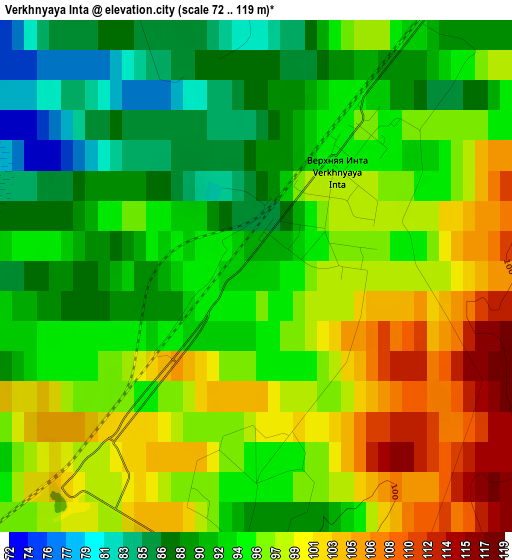 Verkhnyaya Inta elevation map