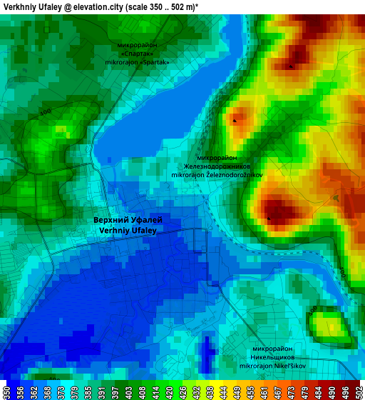 Verkhniy Ufaley elevation map