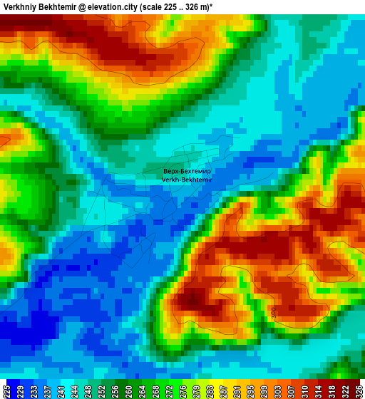 Verkhniy Bekhtemir elevation map