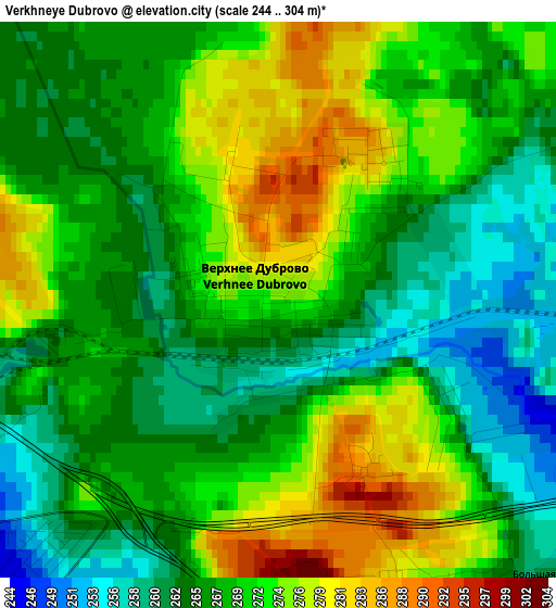 Verkhneye Dubrovo elevation map