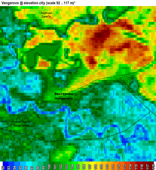 Vengerovo elevation map