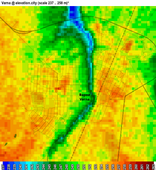 Varna elevation map