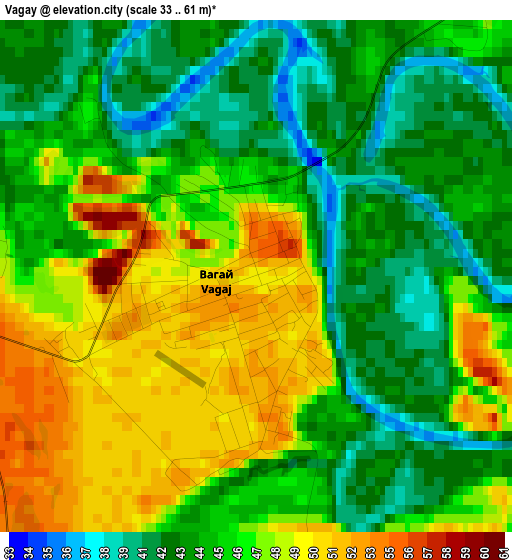 Vagay elevation map