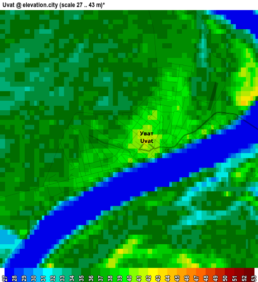 Uvat elevation map