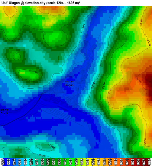 Ust’-Ulagan elevation map