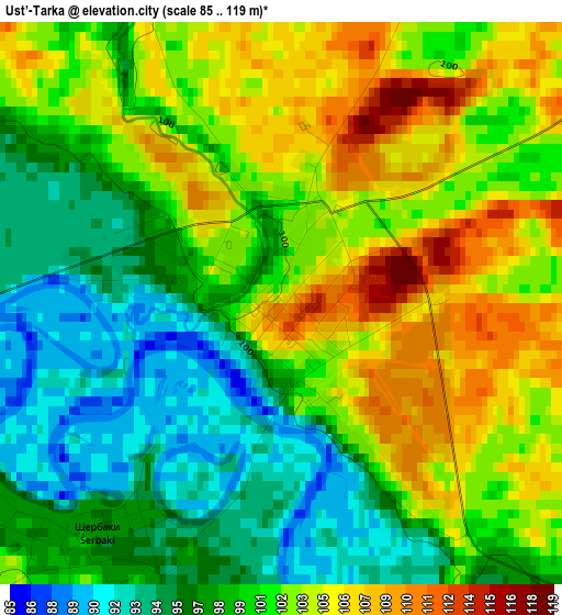 Ust’-Tarka elevation map