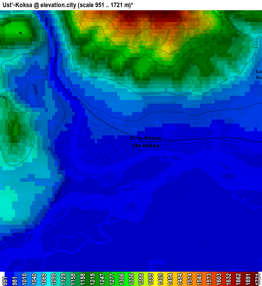 Ust’-Koksa elevation map