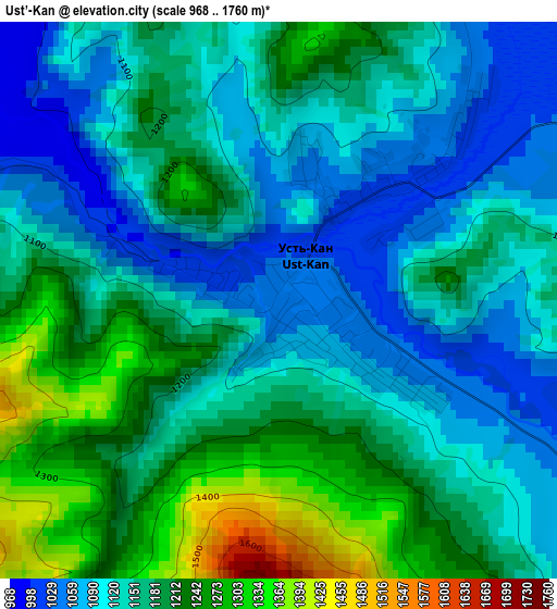 Ust’-Kan elevation map