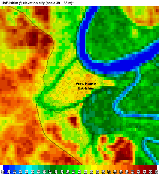 Ust’-Ishim elevation map