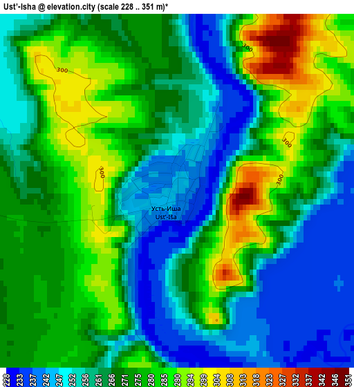 Ust’-Isha elevation map