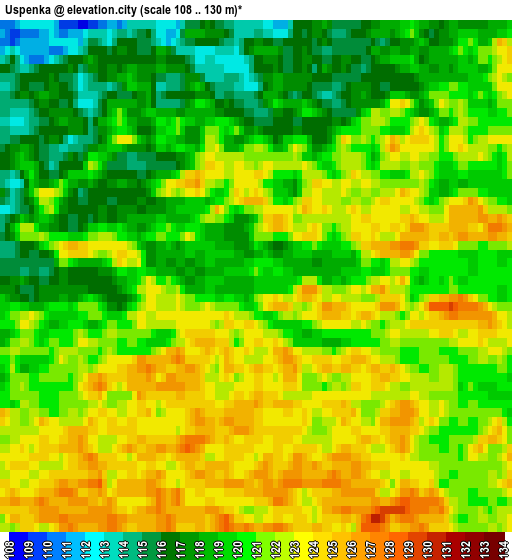 Uspenka elevation map