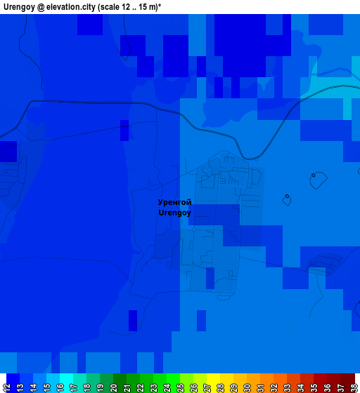 Urengoy elevation map