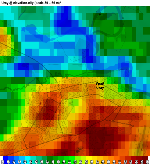 Uray elevation map