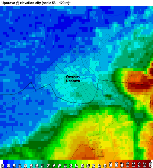 Uporovo elevation map