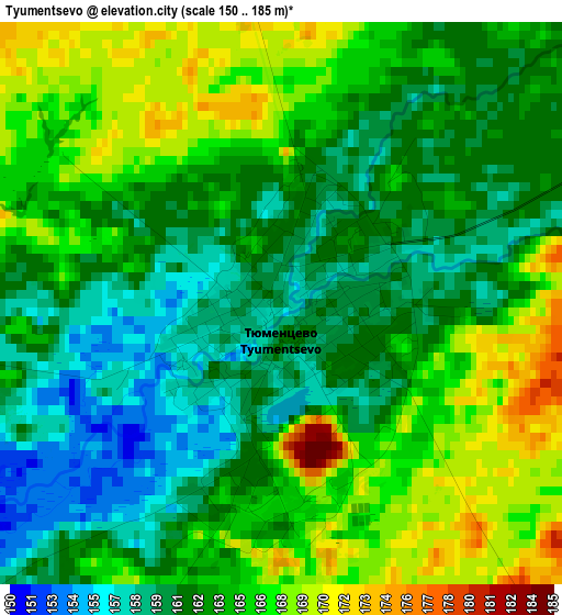 Tyumentsevo elevation map