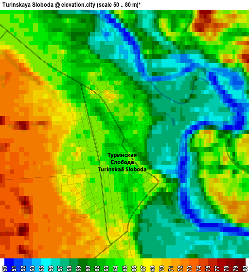 Turinskaya Sloboda elevation map