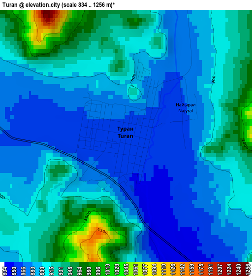 Turan elevation map