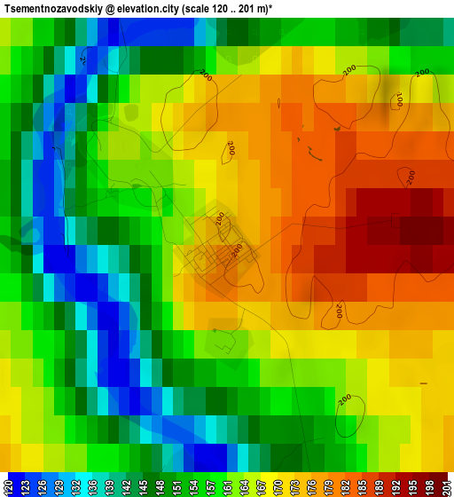 Tsementnozavodskiy elevation map