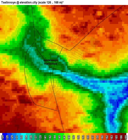 Tselinnoye elevation map