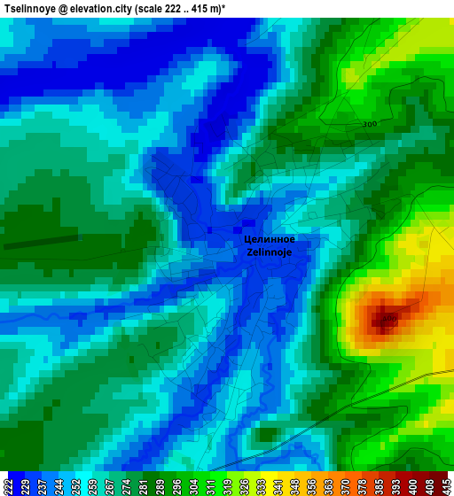 Tselinnoye elevation map