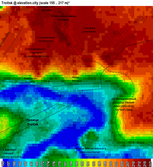 Troitsk elevation map