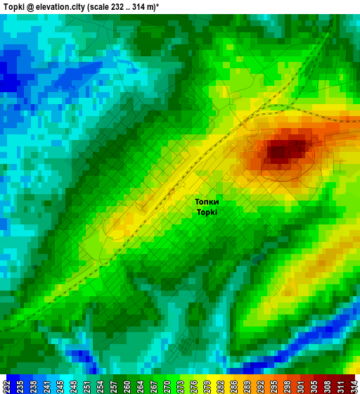 Topki elevation map