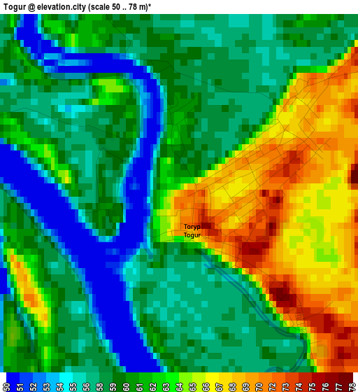 Togur elevation map