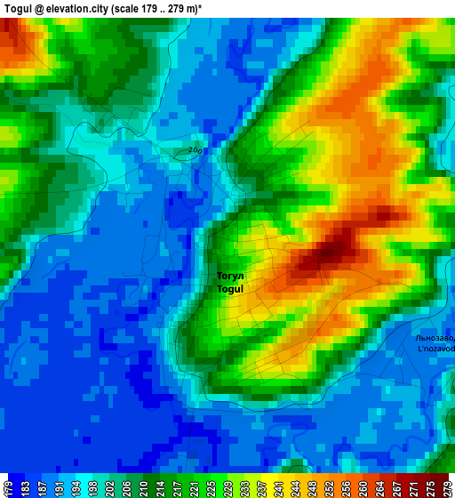 Togul elevation map