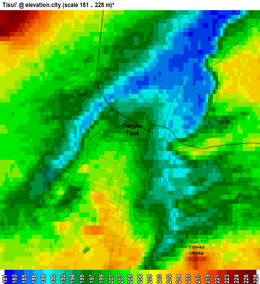 Tisul’ elevation map