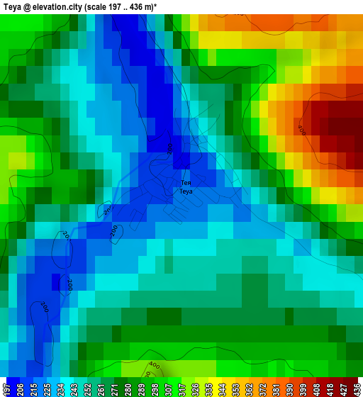 Teya elevation map