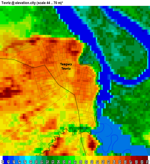 Tevriz elevation map