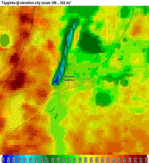 Tayginka elevation map