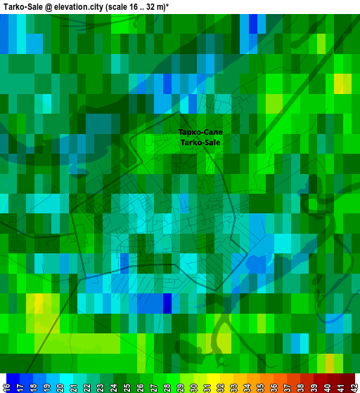 Tarko-Sale elevation map