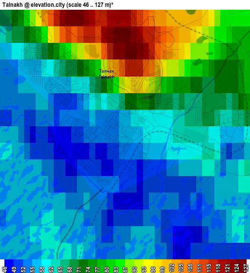 Talnakh elevation map