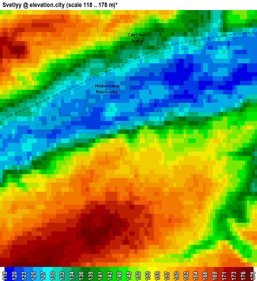 Svetlyy elevation map