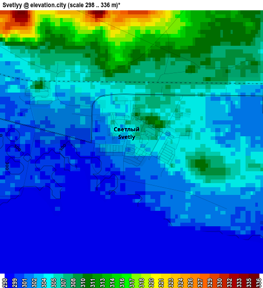 Svetlyy elevation map