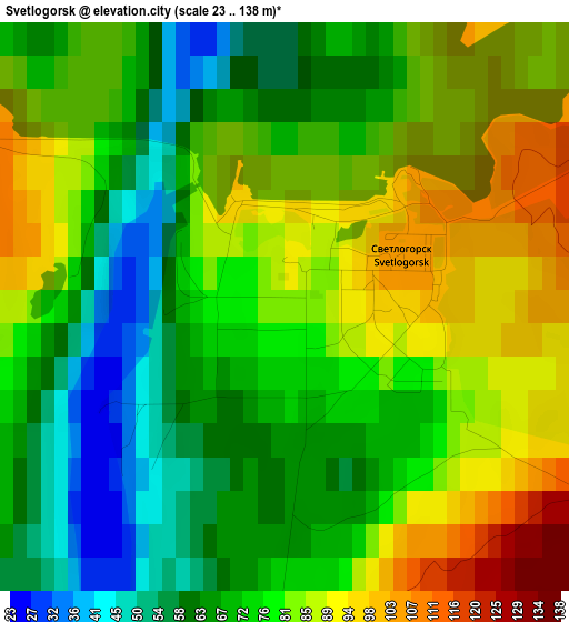 Svetlogorsk elevation map