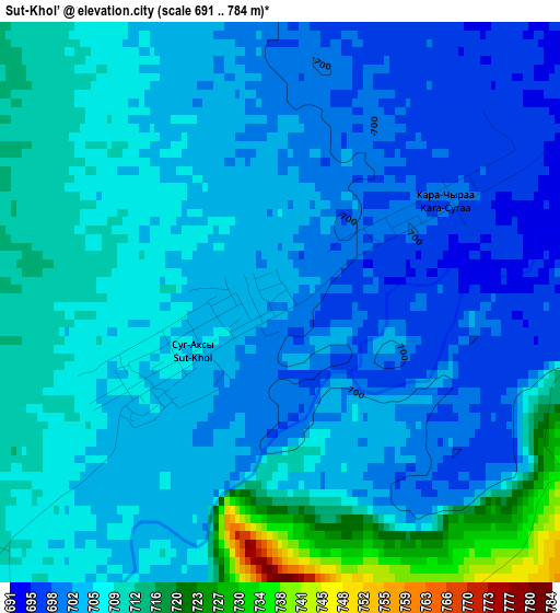 Sut-Khol’ elevation map