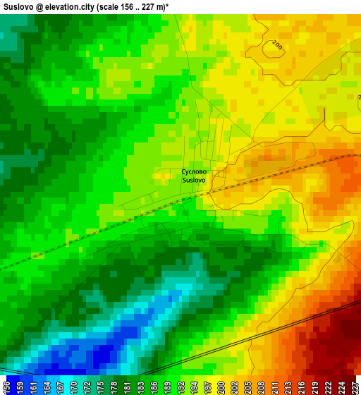 Suslovo elevation map