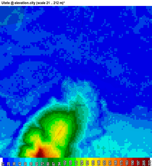 Utete elevation map