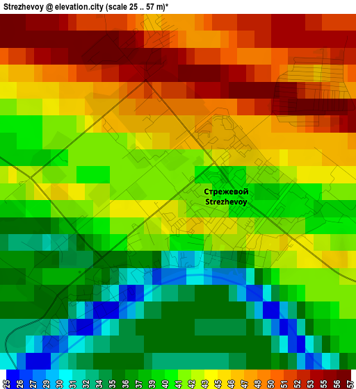 Strezhevoy elevation map