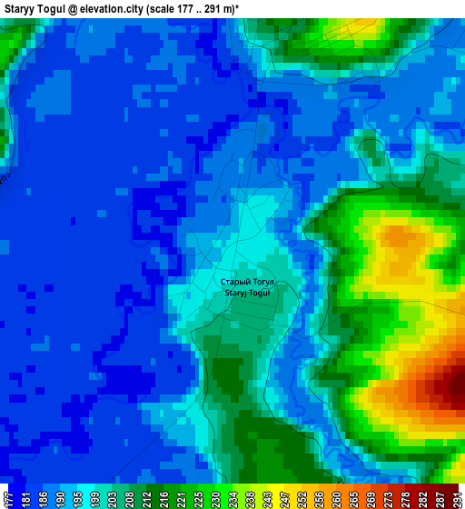 Staryy Togul elevation map