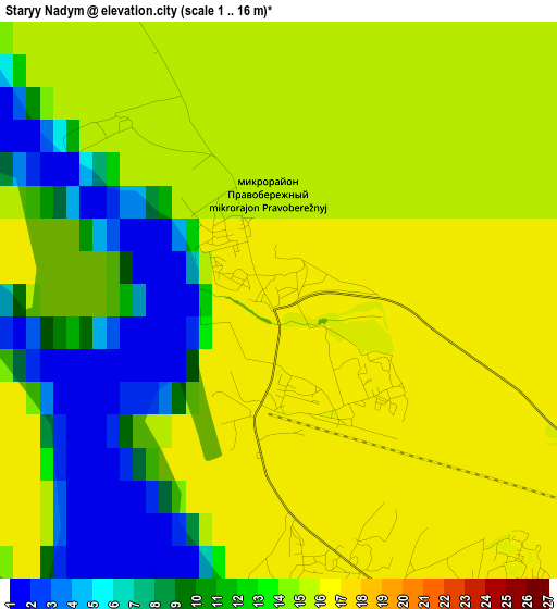 Staryy Nadym elevation map