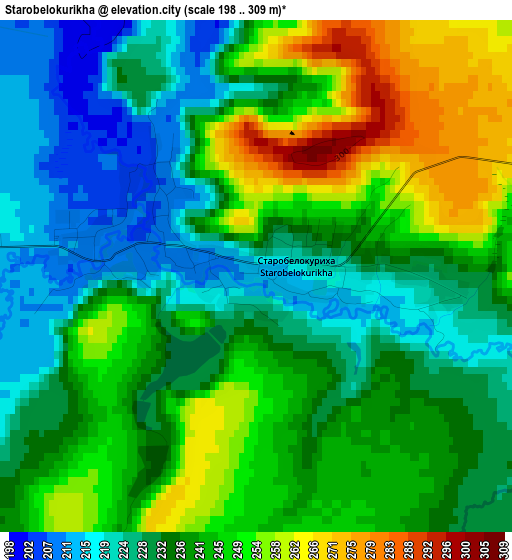 Starobelokurikha elevation map