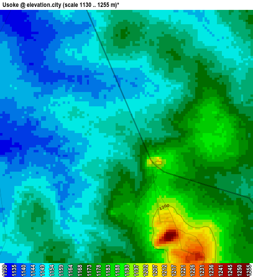 Usoke elevation map
