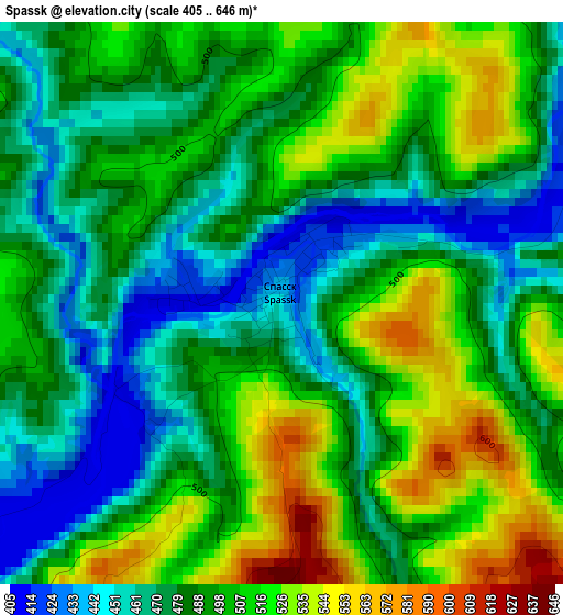 Spassk elevation map